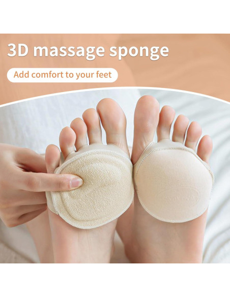 3 Pares Almohadillas Metatarsales SooGree para Pie Beige M