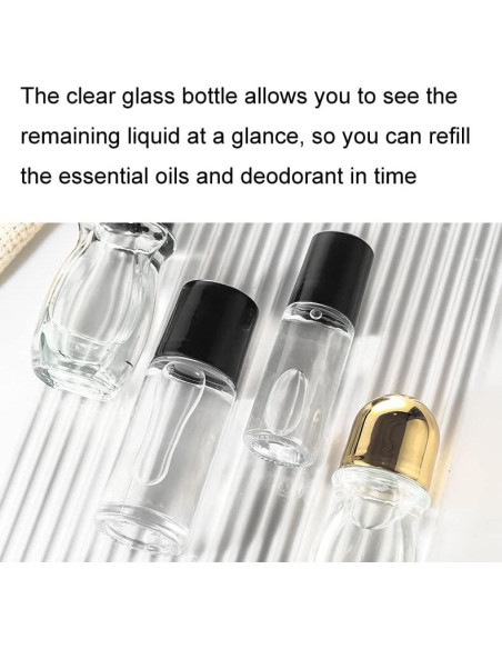 2 Botellas de Rodillo Desodorante Vidrio 30ml lasenersm