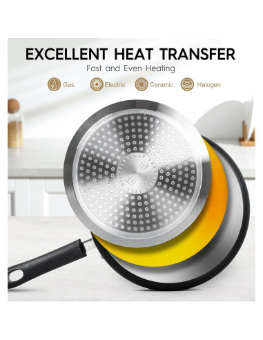 Cacerolas Antiadherentes MICHELANGELO 1+2+3L con Tapa