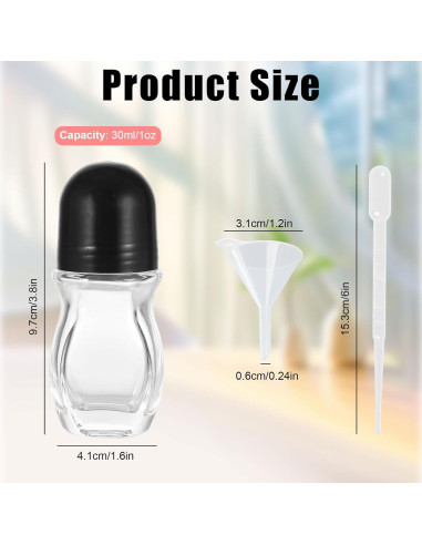 Botellas de Rodillo de Vidrio Xyulaan 30ml para Aceites Esenciales