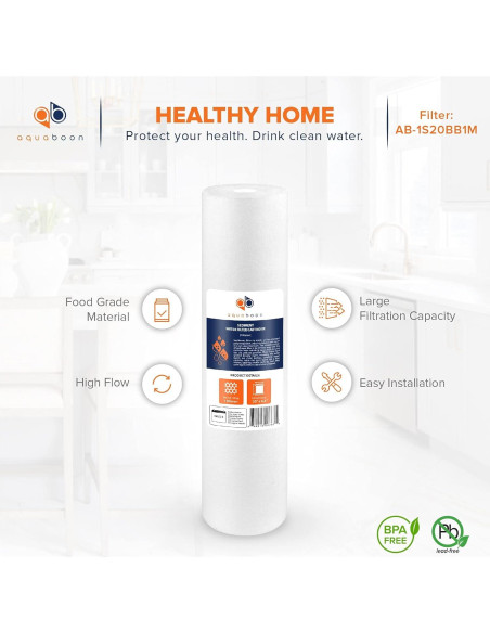 Filtro de Agua de Sedimentos Aquaboon 20" x 11.4 cm - 4 Unidades