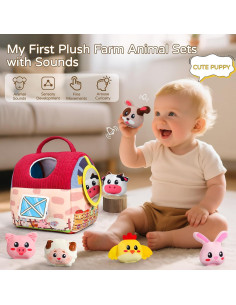 Juguete Sensorial para Bebés Vanvimen Granja con 12 Animales 2