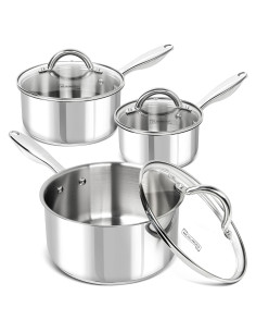 Juego de Cacerolas MICHELANGELO 6 Piezas Acero Inoxidable