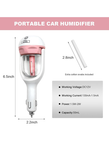 Humidificador de coche MUQIDA 50ml difusor de aceites 12V