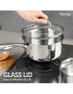 Juego de Cacerolas MICHELANGELO 6 Piezas Acero Inoxidable 2