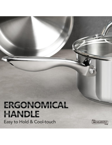 Juego de Cacerolas MICHELANGELO 6 Piezas Acero Inoxidable
