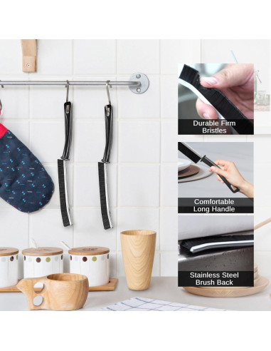 Cepillo de Limpieza de Ranuras UKESULT - 4 Pcs, Ergonomico