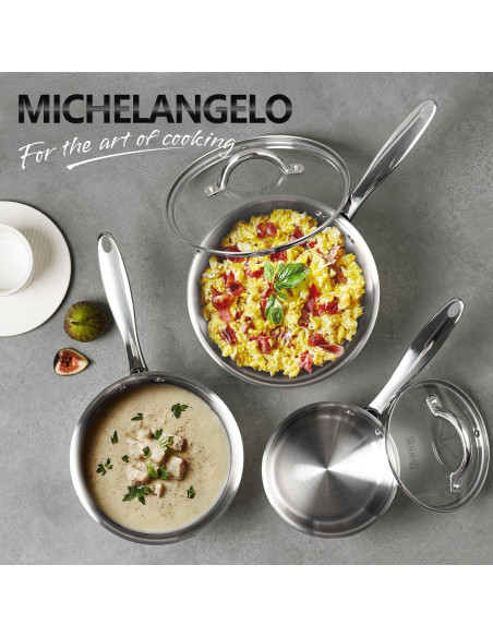 Juego de Cacerolas MICHELANGELO 6 Piezas Acero Inoxidable