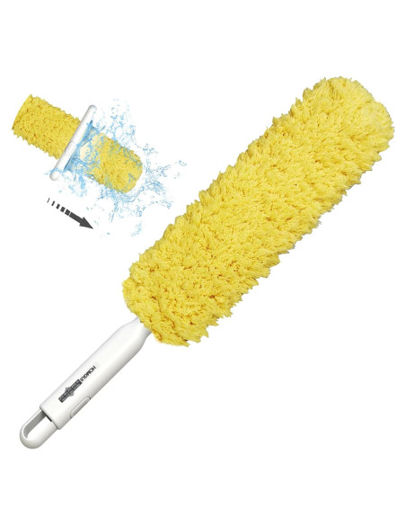 Plumero de Microfibra EHOMGUI Amarillo Lavable y Reutilizable