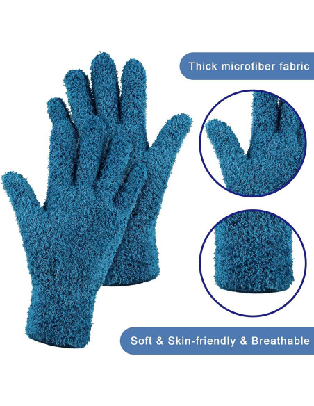 Guantes de Microfibra Bencailor 6 Pares para Limpieza Grande
