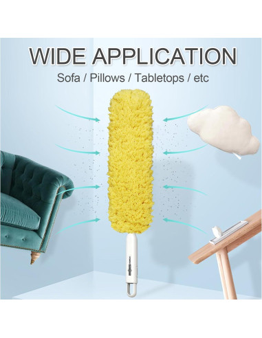 Plumero de Microfibra EHOMGUI Amarillo Lavable y Reutilizable