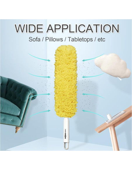 Plumero de Microfibra EHOMGUI Amarillo Lavable y Reutilizable