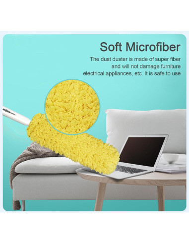 Plumero de Microfibra EHOMGUI Amarillo Lavable y Reutilizable