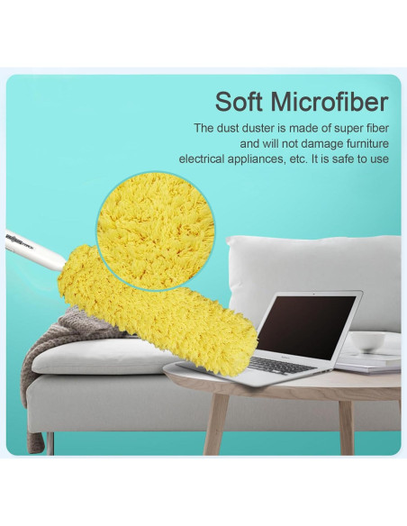 Plumero de Microfibra EHOMGUI Amarillo Lavable y Reutilizable