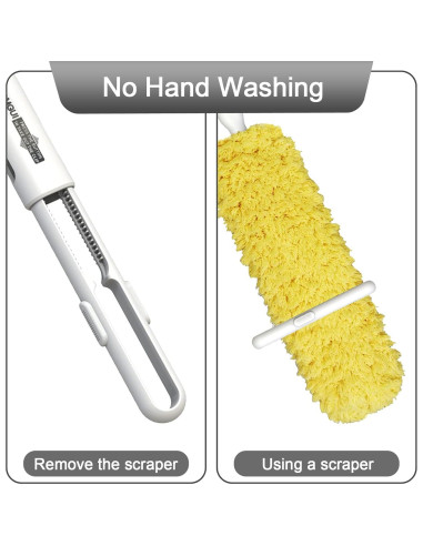 Plumero de Microfibra EHOMGUI Amarillo Lavable y Reutilizable