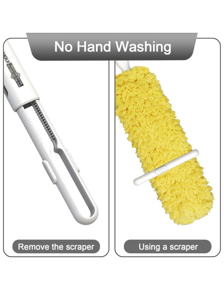 Plumero de Microfibra EHOMGUI Amarillo Lavable y Reutilizable