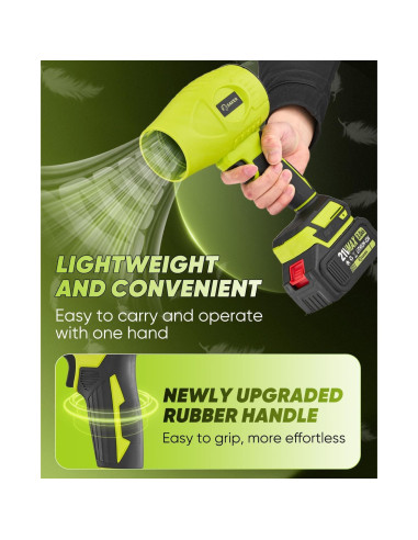 Saker Soplador de Hojas Inalámbrico 21V Verde 180000 RPM