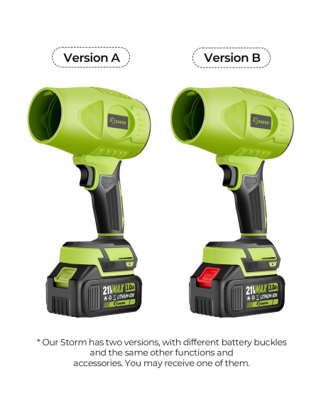 Saker Soplador de Hojas Inalámbrico 21V Verde 180000 RPM