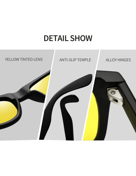 Gafas de sol KANASTAL UV400 diseño retro amarillas