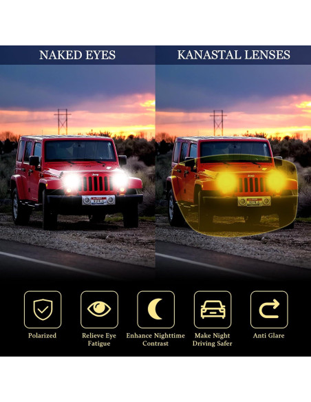 Gafas de sol KANASTAL UV400 diseño retro amarillas