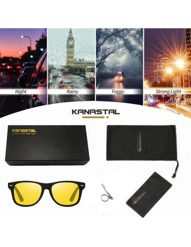 Gafas de sol KANASTAL UV400 diseño retro amarillas