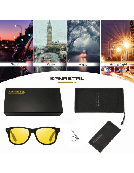 Gafas de sol KANASTAL UV400 diseño retro amarillas