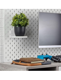 Estante Flotante Redondo BRAINWAVZ 5" Blanco para Pared 2