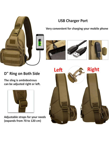 Bolsa Táctica Militar Resistente al Agua MOLLE Negra 30x16x11 cm