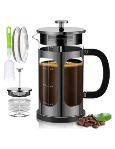 Prensa Francesa YMMIND 1000ml 5-6 Tazas Vidrio Borosilicato