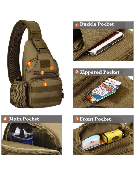 Bolsa Táctica Militar Resistente al Agua MOLLE Negra 30x16x11 cm