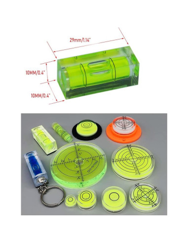 Mini nivel de burbuja Preamer 29mm para colgar cuadros - Juego de 2