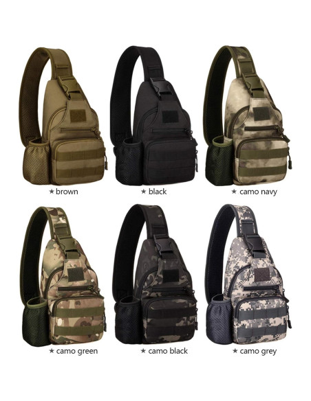 Bolsa Táctica Militar Resistente al Agua MOLLE Negra 30x16x11 cm