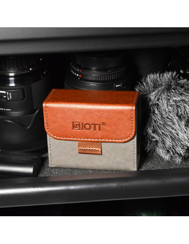 Funda de Filtro de Lente SIOTI 4 Bolsillos Cuero 62mm