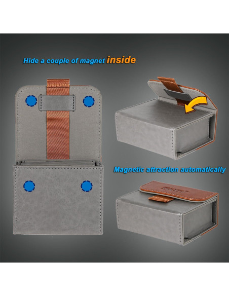 Funda de Filtro de Lente SIOTI 4 Bolsillos Cuero 62mm