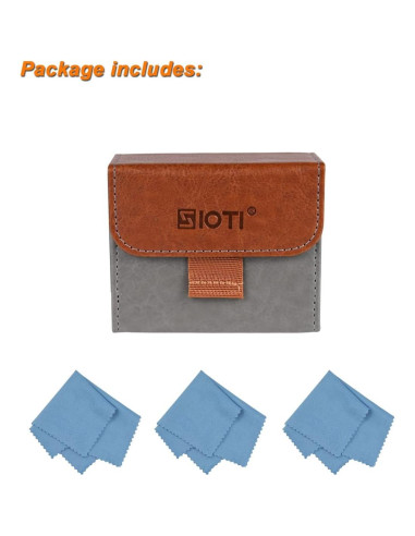 Funda de Filtro de Lente SIOTI 4 Bolsillos Cuero 62mm
