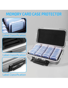 Estuche para 36 Tarjetas de Memoria SD - Gris con 36 Cajas Transparentes 2