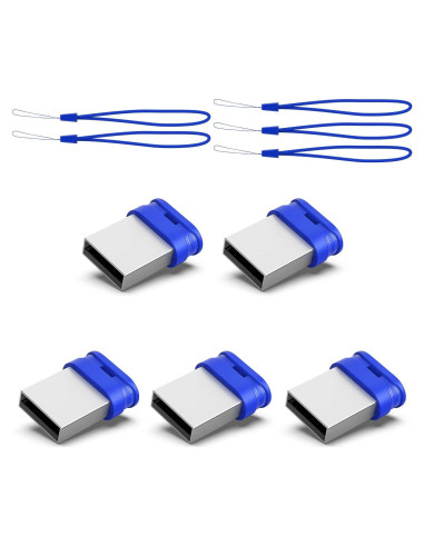 K&ZZ Unidad Flash USB 64GB Mini Azul - Paquete de 5