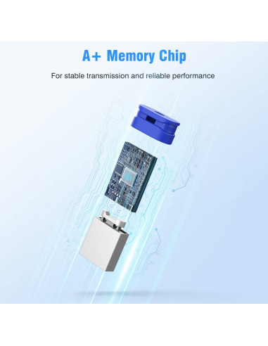 K&ZZ Unidad Flash USB 64GB Mini Azul - Paquete de 5