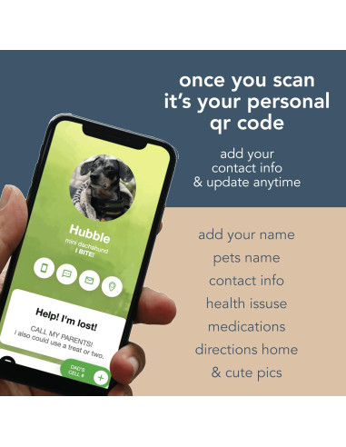 Etiqueta de Identificación Silicona Besties Pets QR Personalizada