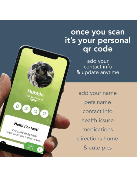 Etiqueta de Identificación Silicona Besties Pets QR Personalizada