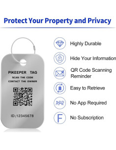 Etiqueta de Equipaje Inteligente PIKEEPER - Acero Inoxidable, Personalizable 2