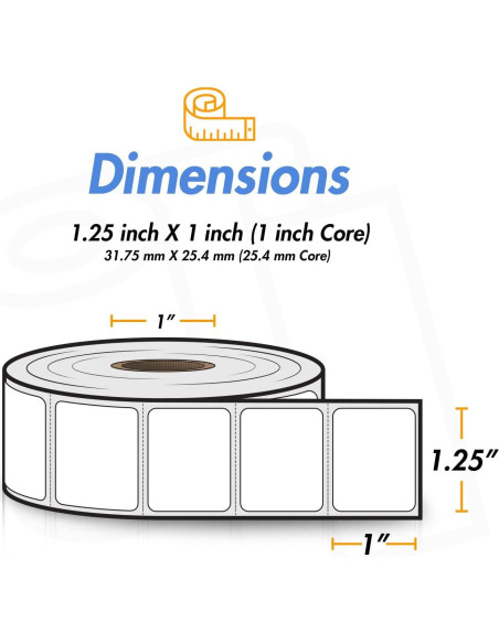 Etiquetas Térmicas Directas OfficeSmartLabels 31.75x25.4mm - 50 Rollos