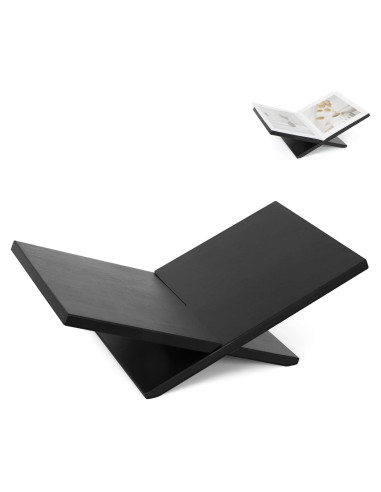 Soporte de Libro Abierto PUERSI de Madera Negro 24x40 cm