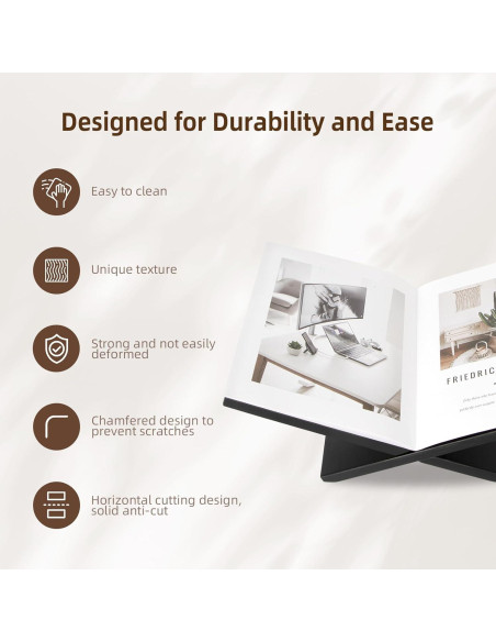 Soporte de Libro Abierto PUERSI de Madera Negro 24x40 cm