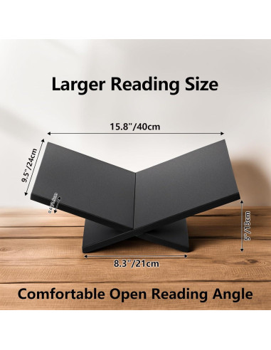 Soporte de Libro Abierto PUERSI de Madera Negro 24x40 cm