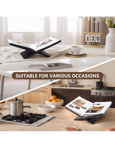 Soporte de Libro Abierto PUERSI de Madera Negro 24x40 cm