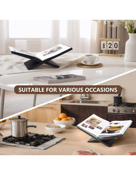 Soporte de Libro Abierto PUERSI de Madera Negro 24x40 cm