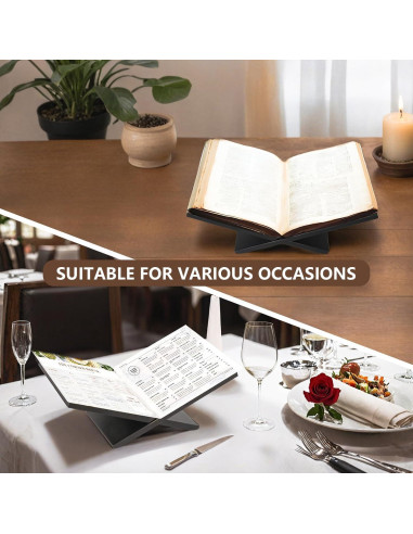 Soporte de Libro Abierto PUERSI de Madera Negro 24x40 cm