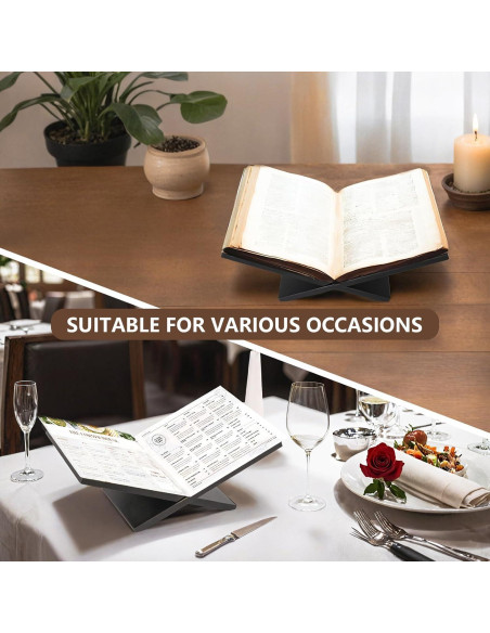 Soporte de Libro Abierto PUERSI de Madera Negro 24x40 cm