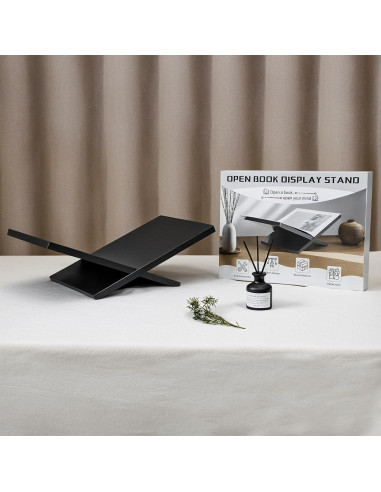 Soporte de Libro Abierto PUERSI de Madera Negro 24x40 cm